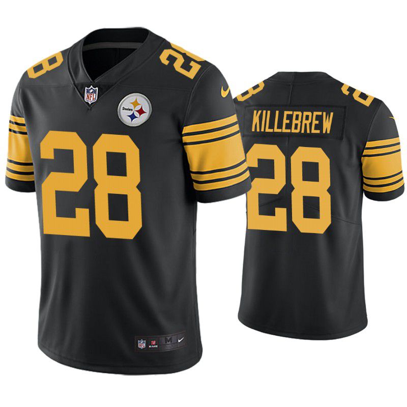Men Pittsburgh Steelers #28 Miles Killebrew Nike Black Vapor Color Rush Limited NFL Jersey